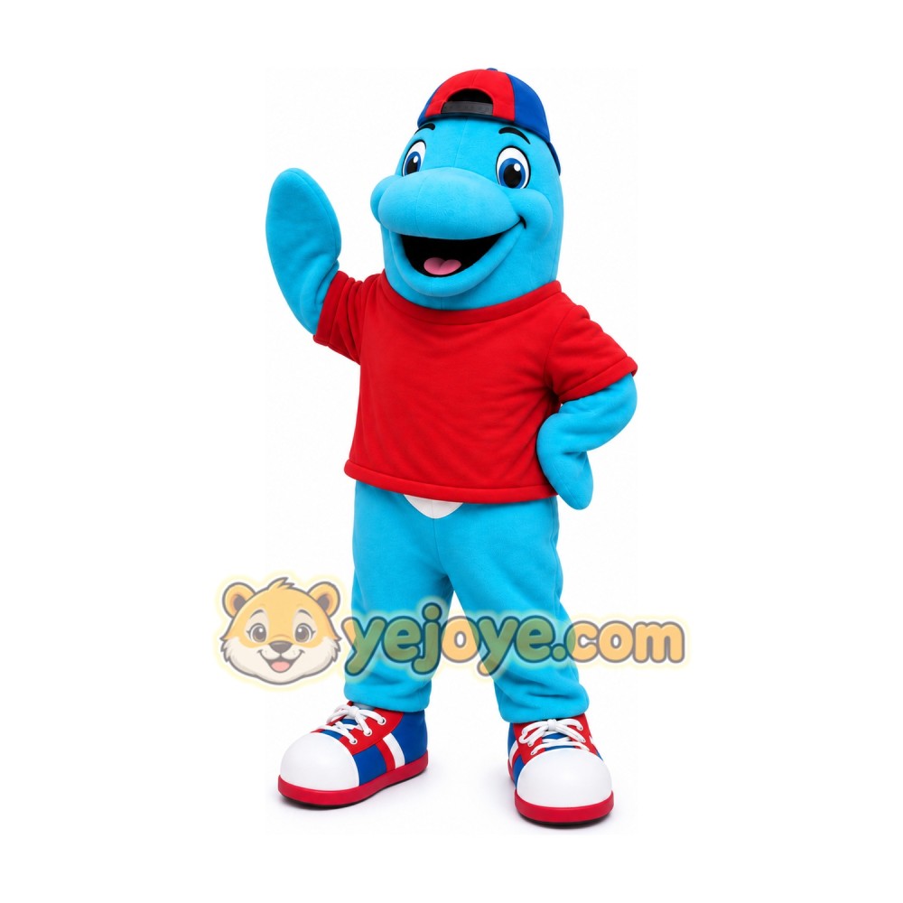 Blue Dolphin Mascot Costume Blue Dolphin Mascot Costume