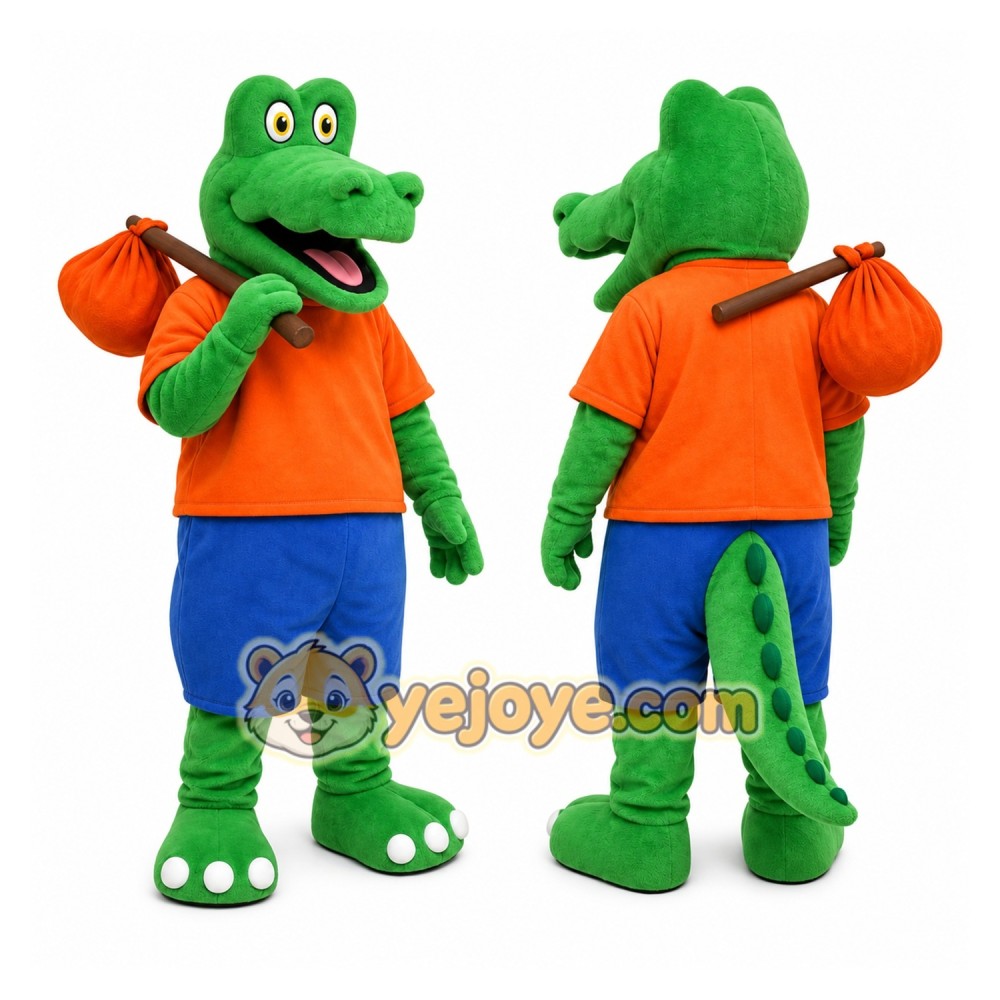 Green Crocodile Shirt Mascot Costume Green Crocodile Shirt Mascot Costume