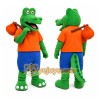 Green Crocodile Shirt Mascot Costume Green Crocodile Shirt Mascot Costume