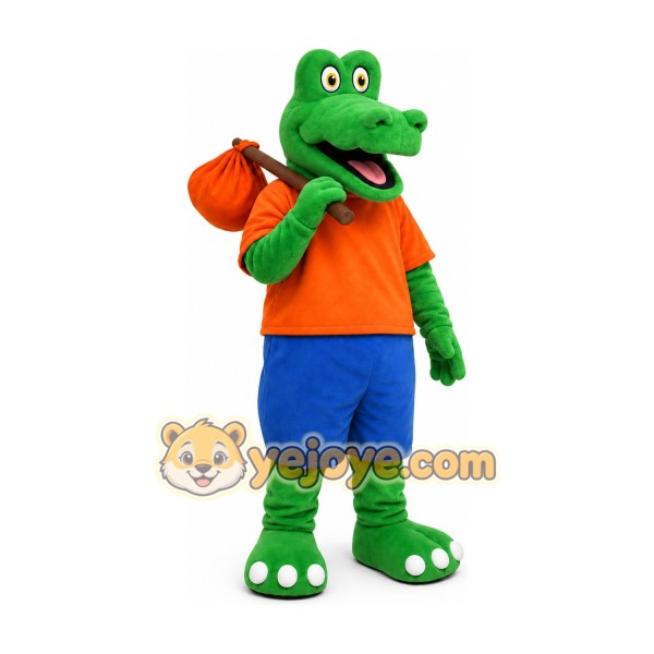 Green Crocodile Shirt Mascot Costume Green Crocodile Shirt Mascot Costume
