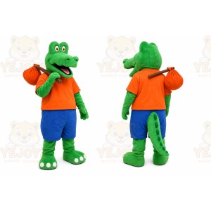 Green Crocodile Shirt Mascot Costume