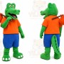 Green Crocodile Shirt Mascot Costume