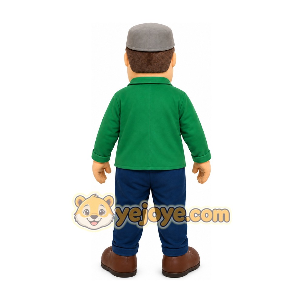 Green Shirt Man Mascot Costume Green Shirt Man Mascot Costume