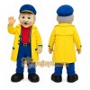 Yellow Raincoat Boy Mascot Costume Yellow Raincoat Boy Mascot Costume