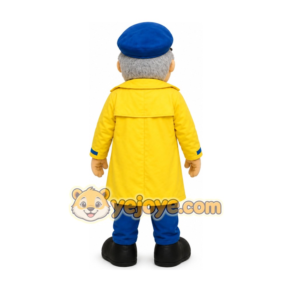 Yellow Raincoat Boy Mascot Costume Yellow Raincoat Boy Mascot Costume