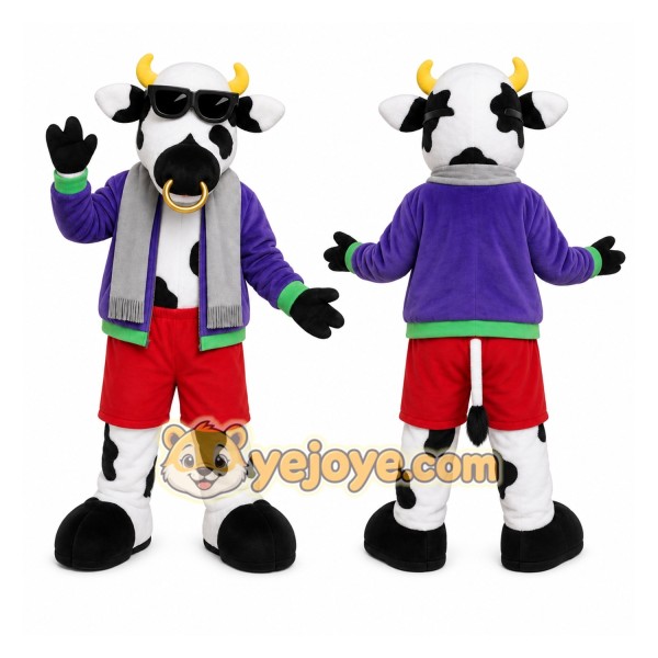 Purple Cow Mascot Costume