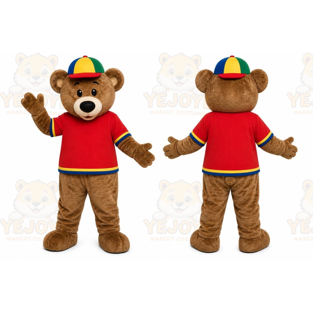 Bear Red Shirt Mascot Costume
