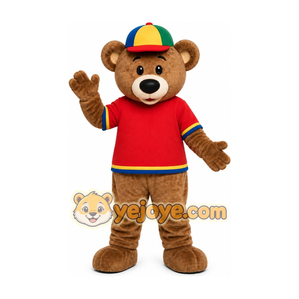 Bear Red Shirt Mascot Costume