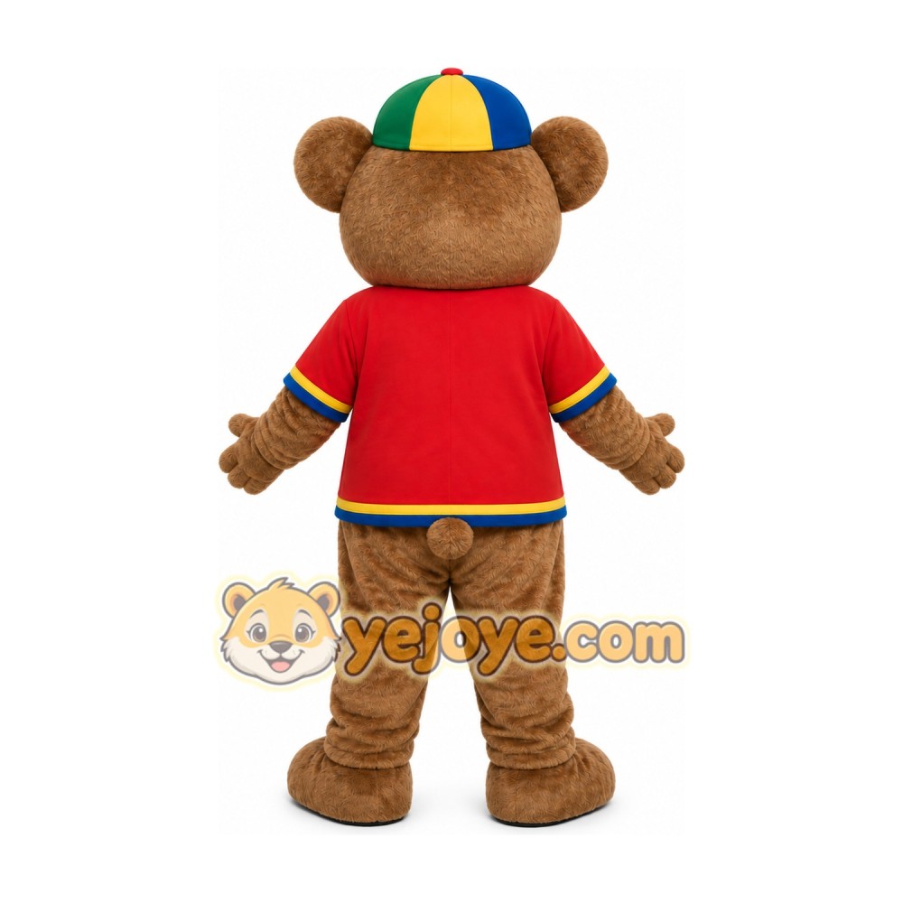 Bear Red Shirt Mascot Costume