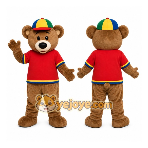 Bear Red Shirt Mascot Costume