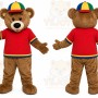 Bear Red Shirt Mascot Costume