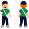 Green Shirt Boy Mascot Costume