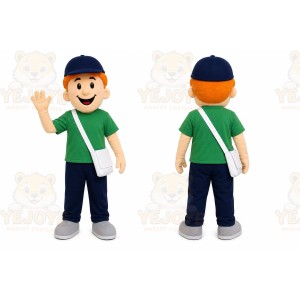 Green Shirt Boy Mascot Costume