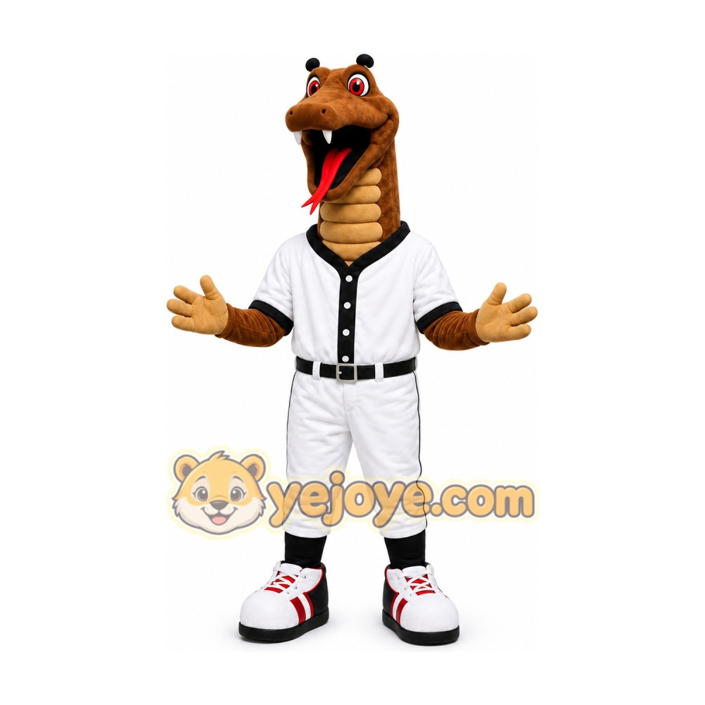 White Sports Snake Mascot Costume White Sports Snake Mascot Costume