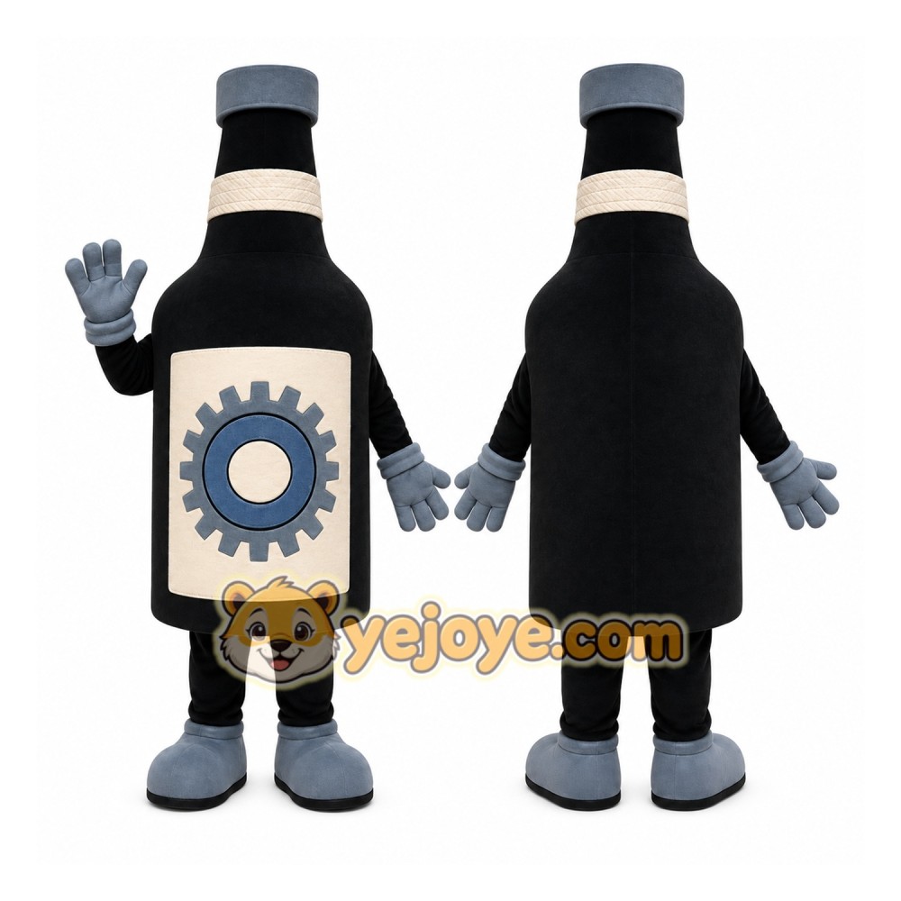 Black Bottle Character Mascot Costume Black Bottle Character Mascot Costume