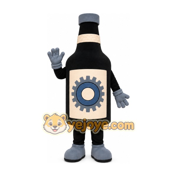 Black Bottle Character Mascot Costume