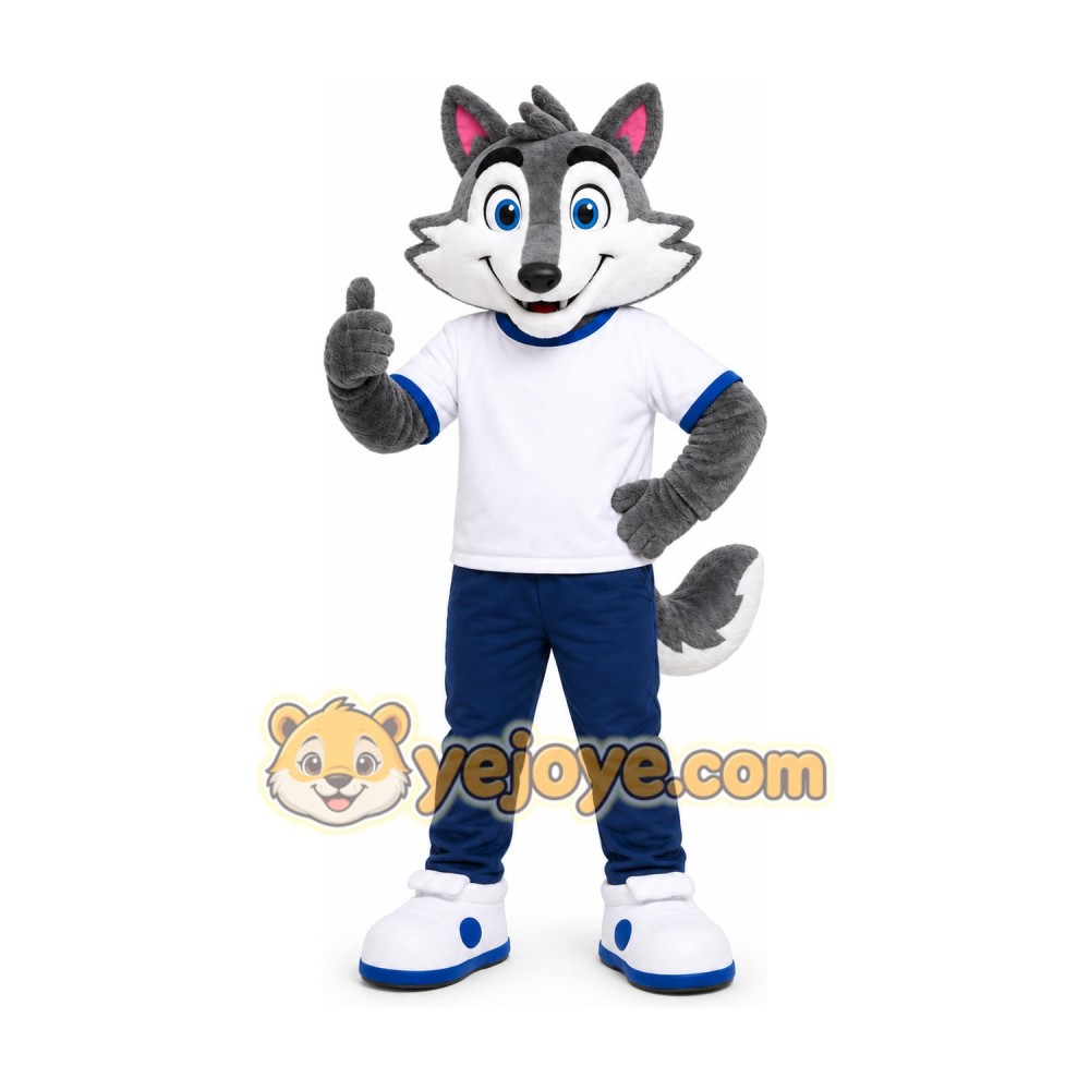 Gray Wolf Shirt Mascot Costume