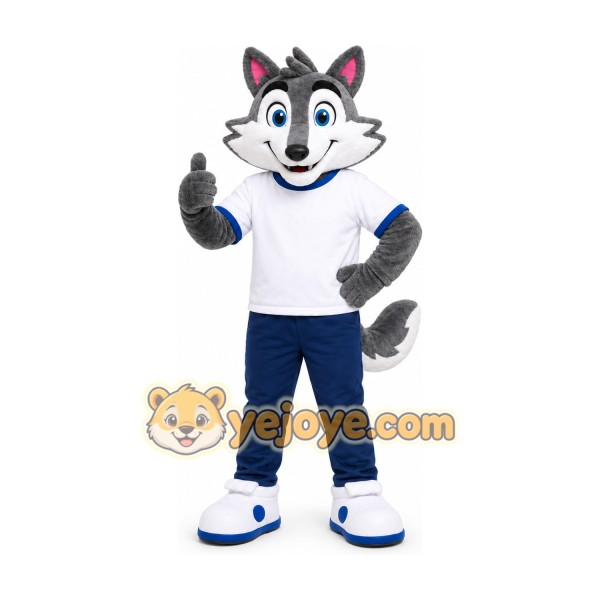 Gray Wolf Shirt Mascot Costume Gray Wolf Shirt Mascot Costume