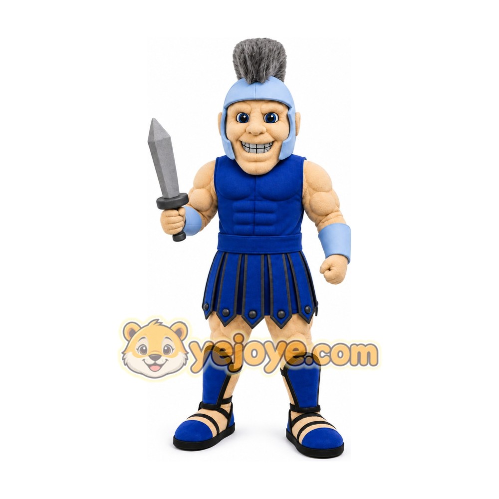 Blue Roman Warrior Mascot Costume Blue Roman Warrior Mascot Costume