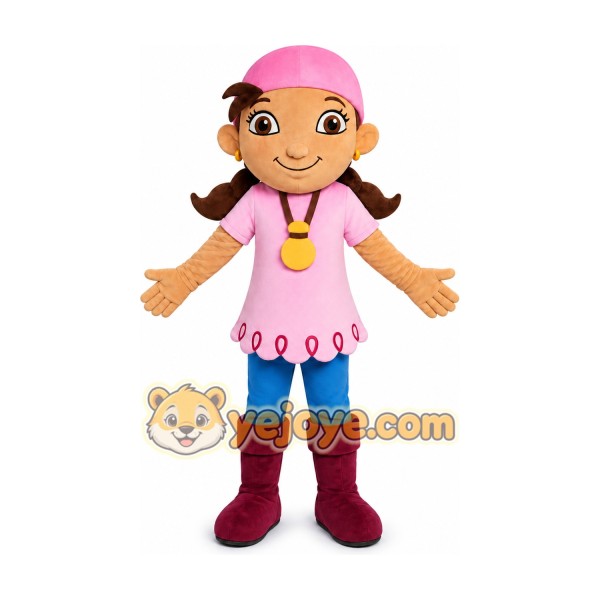 Pink Hat Girl Mascot Costume