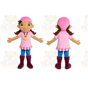 Pink Hat Girl Mascot Costume