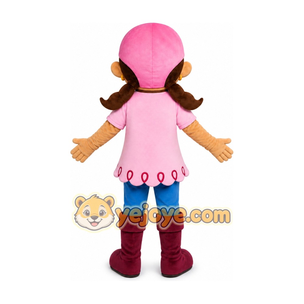 Pink Hat Girl Mascot Costume Pink Hat Girl Mascot Costume