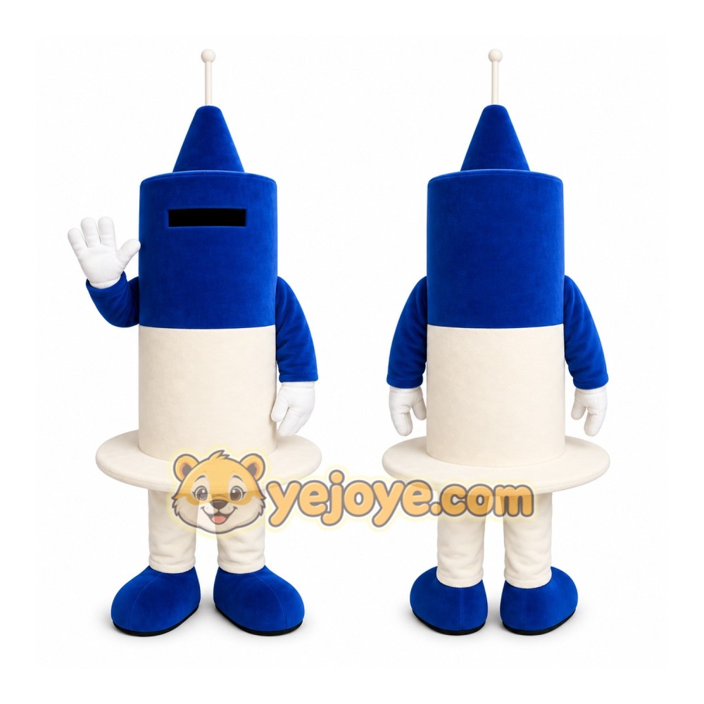 Blue Syringe Mascot Costume Blue Syringe Mascot Costume