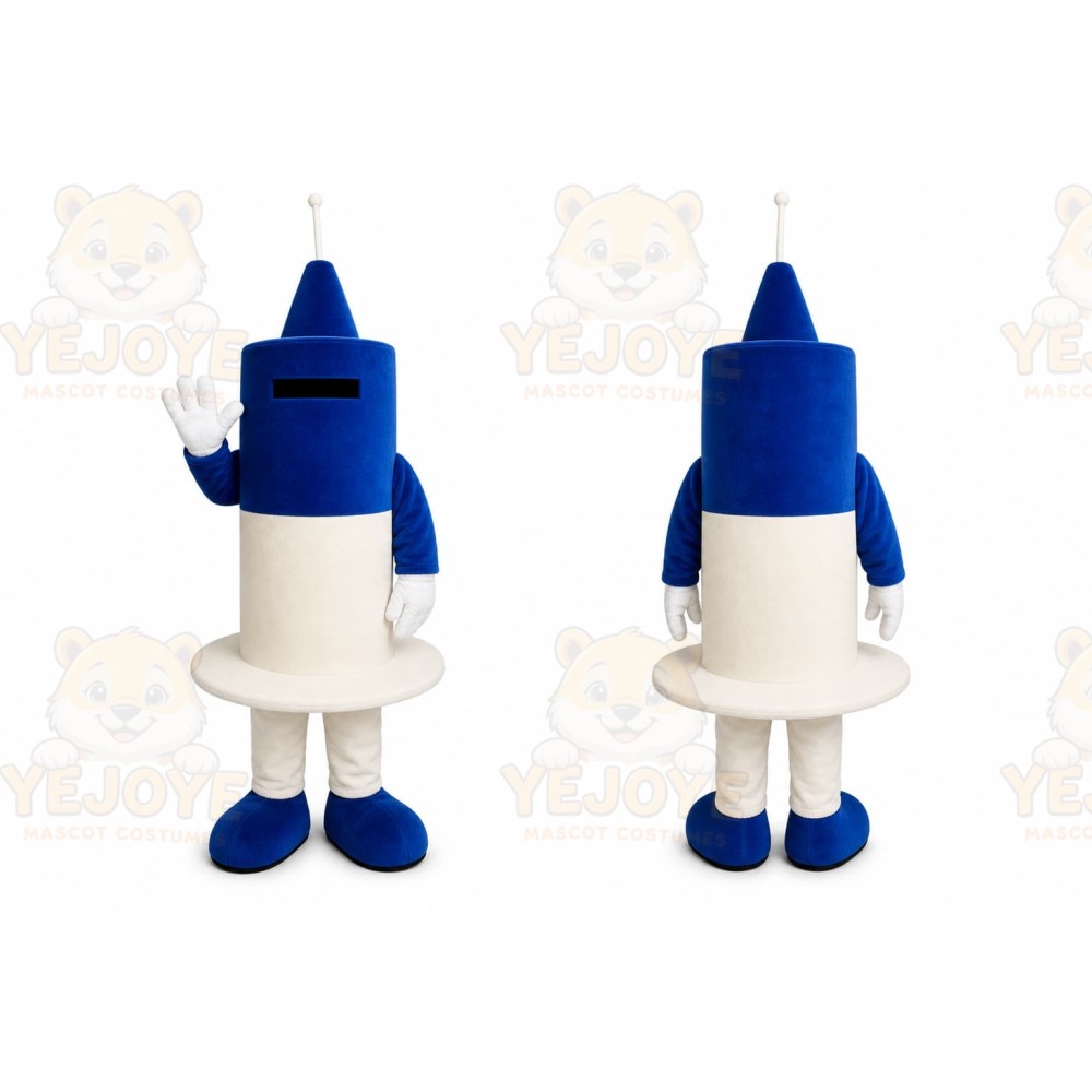 Blue Syringe Mascot Costume