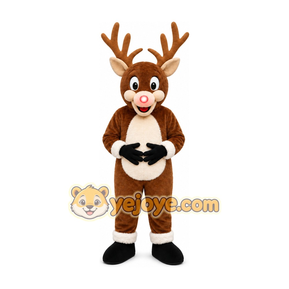 Brown Reindeer Mascot Costume Brown Reindeer Mascot Costume