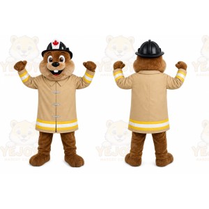 Beaver Winter Coat Mascot Costume