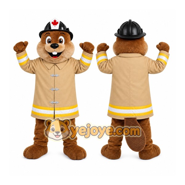 Beaver Winter Coat Mascot Costume