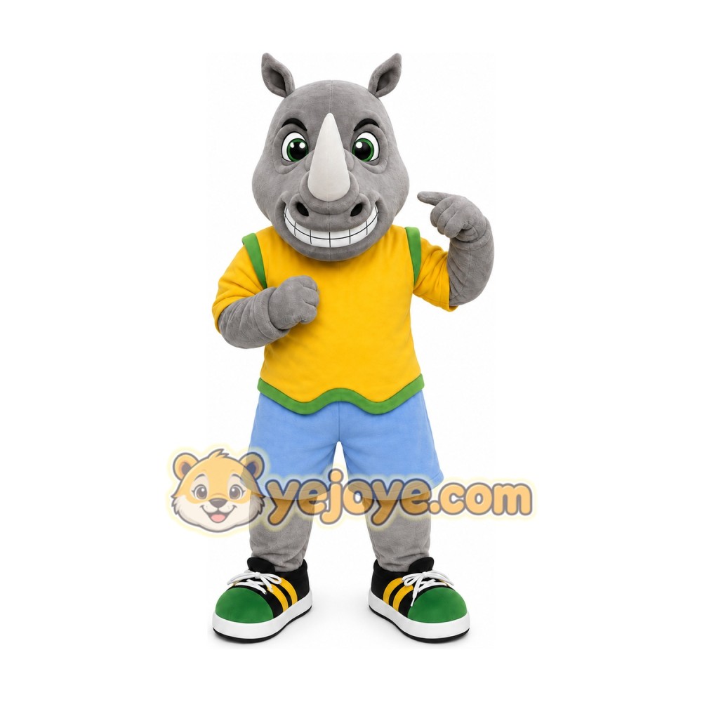 Gray Rhino Mascot Costume Gray Rhino Mascot Costume