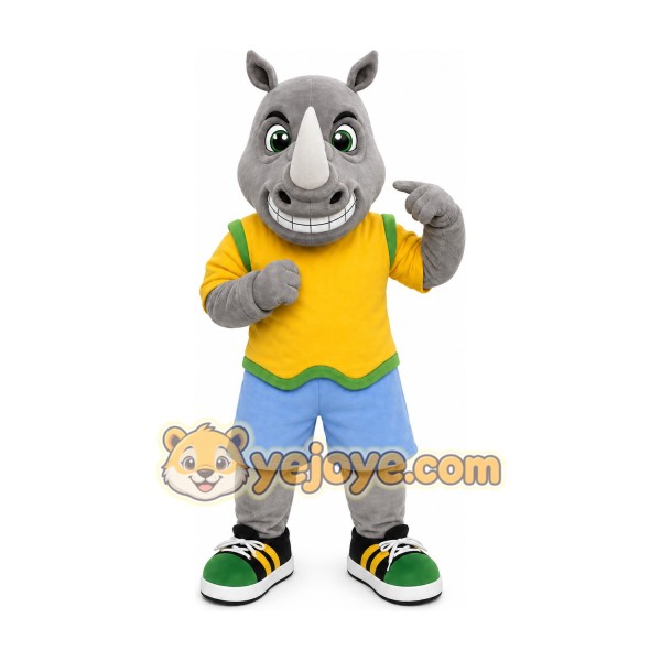 Gray Rhino Mascot Costume Gray Rhino Mascot Costume