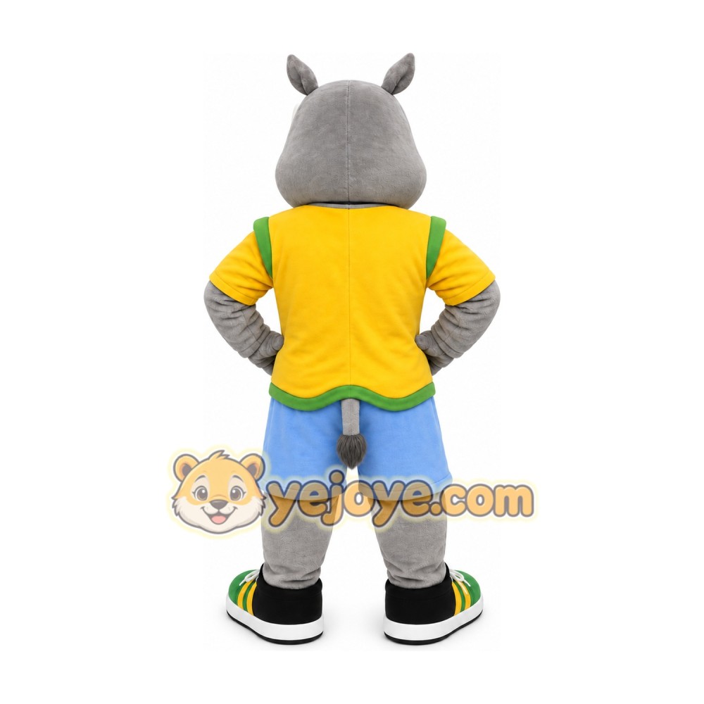 Gray Rhino Mascot Costume Gray Rhino Mascot Costume
