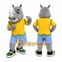 Gray Rhino Mascot Costume