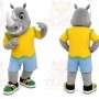 Gray Rhino Mascot Costume
