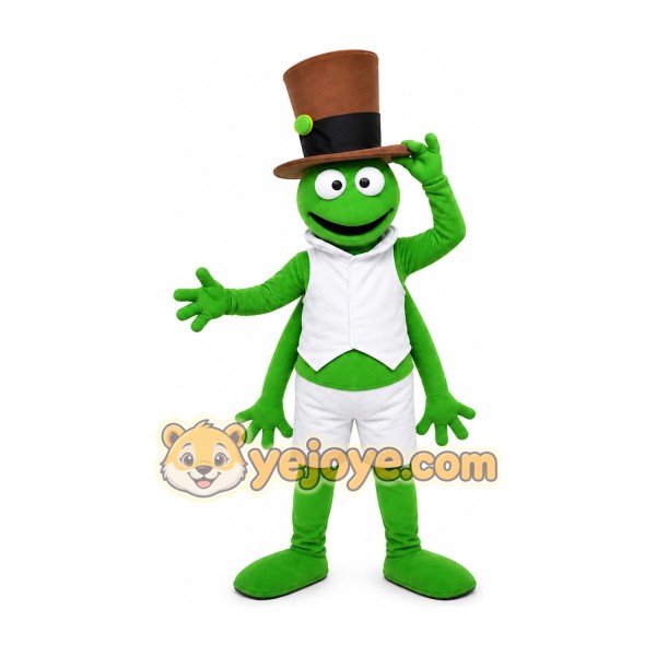 Green Cricket Gentleman Mascot Costume Green Cricket Gentleman Mascot Costume