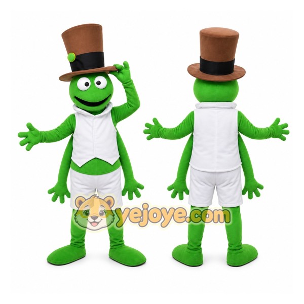 Green Cricket Gentleman Mascot Costume
