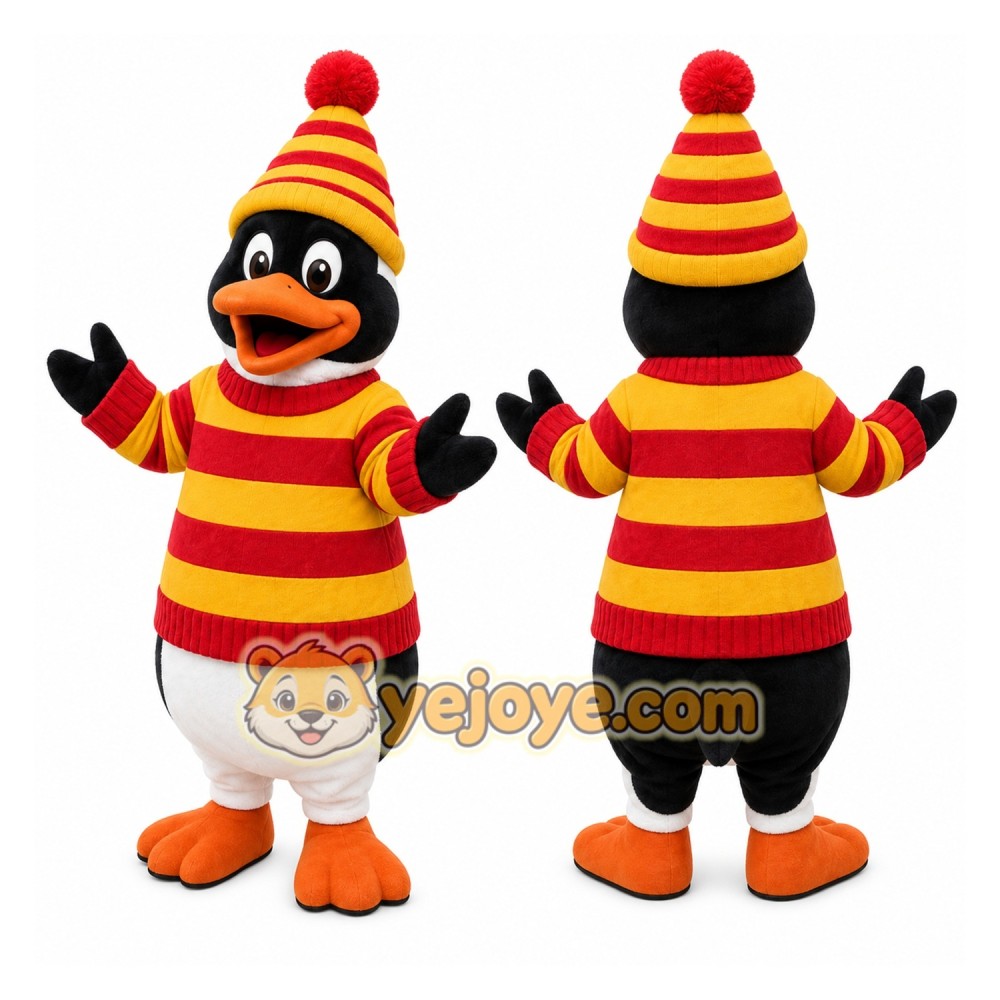 Striped Penguin Mascot Costume Striped Penguin Mascot Costume