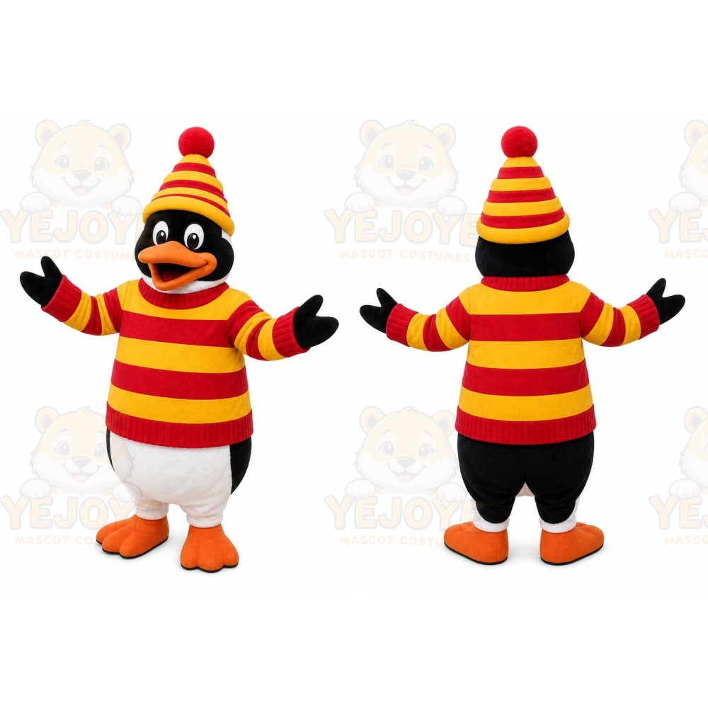 Striped Penguin Mascot Costume