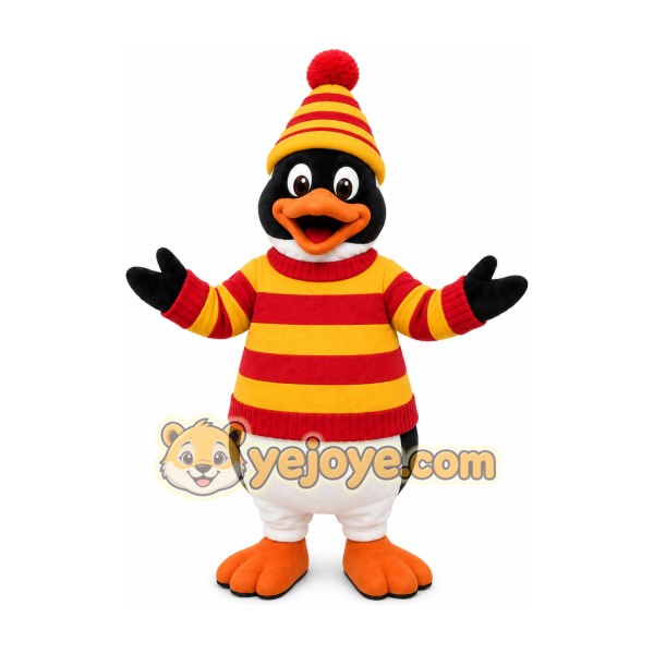 Striped Penguin Mascot Costume