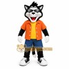Gray Cat Orange Shirt Mascot Costume Gray Cat Orange Shirt Mascot Costume