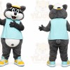 Gray Raccoon Shirt Mascot Costume