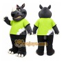 Gray Rhino Green Shirt Mascot Costume