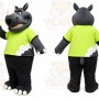 Gray Rhino Green Shirt Mascot Costume
