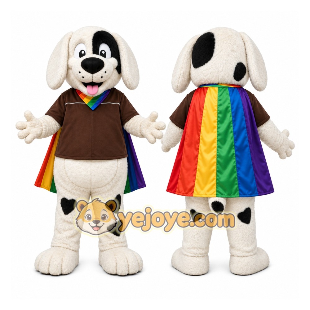 Rainbow Dog Mascot Costume Rainbow Dog Mascot Costume