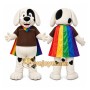 Rainbow Dog Mascot Costume
