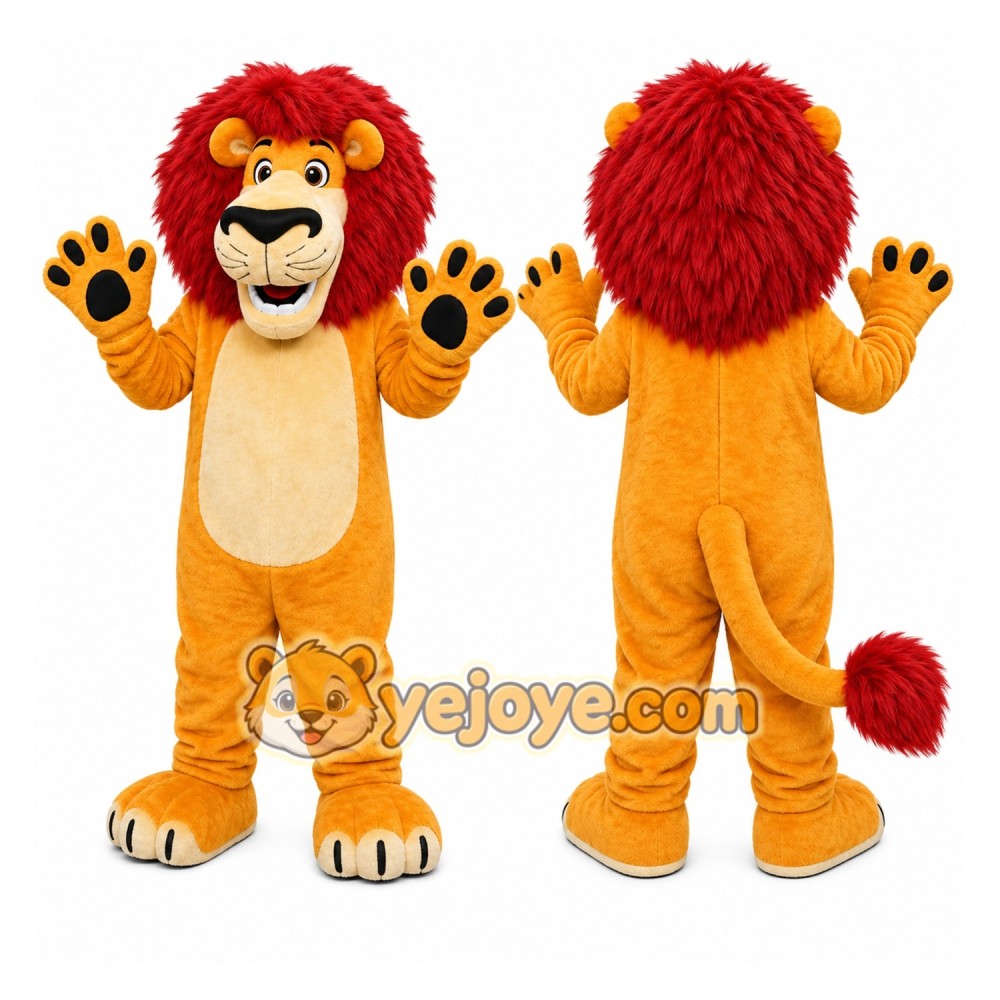 Orange Lion Mascot Costume Orange Lion Mascot Costume