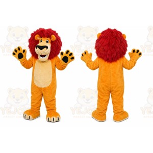 Orange Lion Mascot Costume