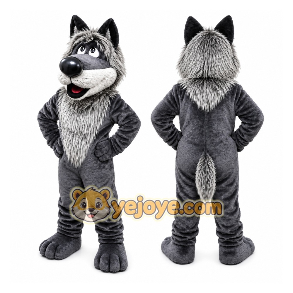 Grey Wolf Mascot Costume Grey Wolf Mascot Costume
